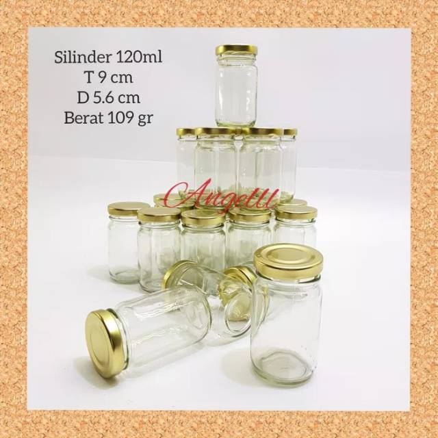 Jual 120 ML Botol Toples Bulat Kaca Bulat 120 Ml Tutup Seng Gold Baru