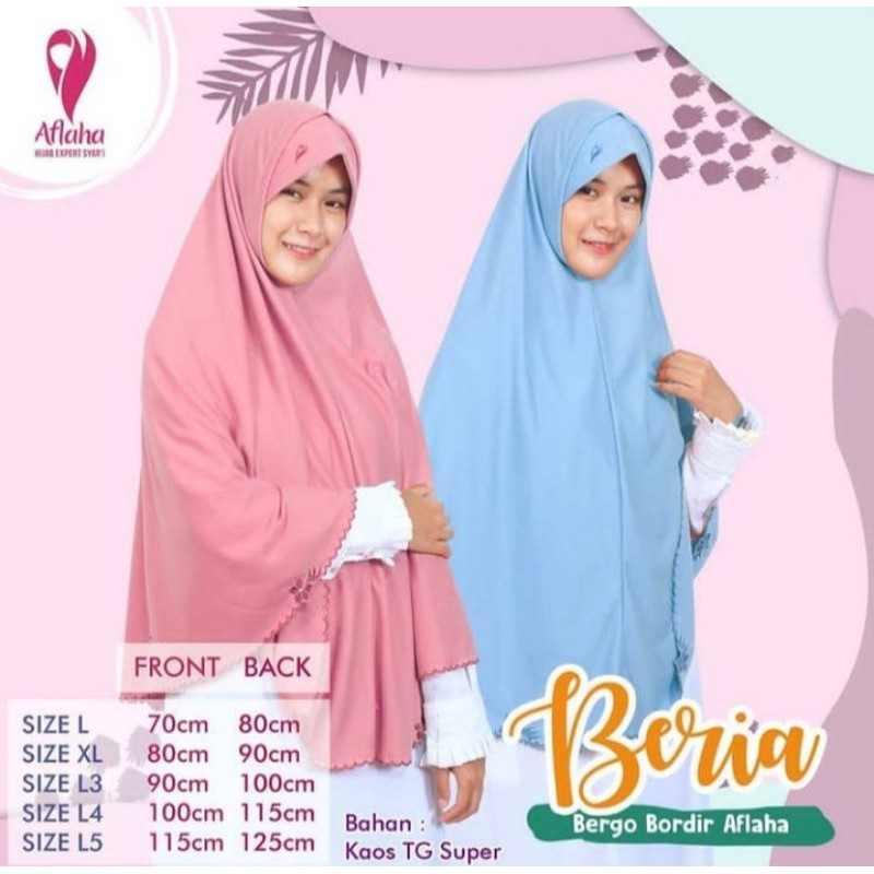 Jual Jilbab Kaos Instan Murah Bergo Beria Bordir Aflaha Pet Jadoel