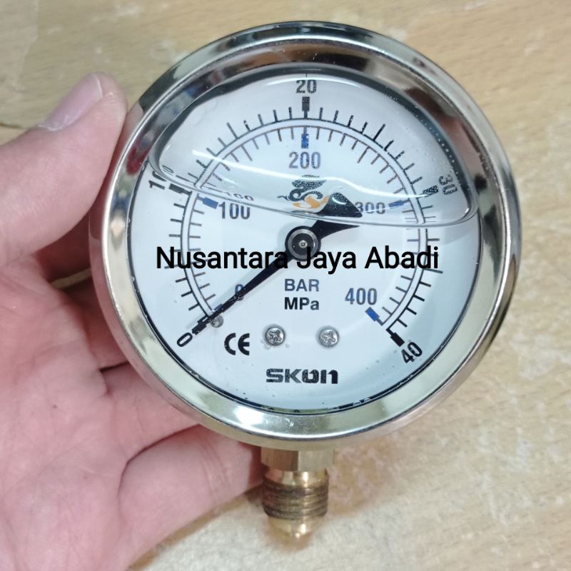 Jual Pressure Gauge Bottom Raket SKON Stainless 2 1 2 Inchi 40 Mpa