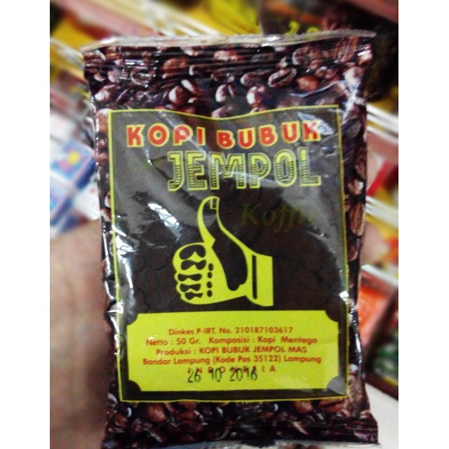 Jual KOPI BUBUK CAP JEMPOL ASLI LAMPUNG PACK 500 GRAM ISI 10 BUNGKUS