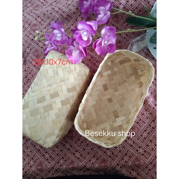 Jual Besek Bambu Persegi Panjang 20x10x7cm Sepasang Shopee Indonesia