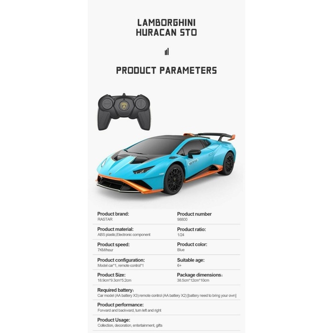 Jual Rastar Rc Lamborghini Huracan Sto Scale Remote Control Ghz