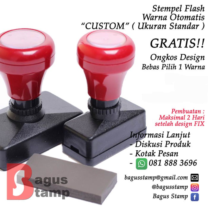 Jual Stempel Warna Otomatis Flash Custom Ukuran Standar Shopee