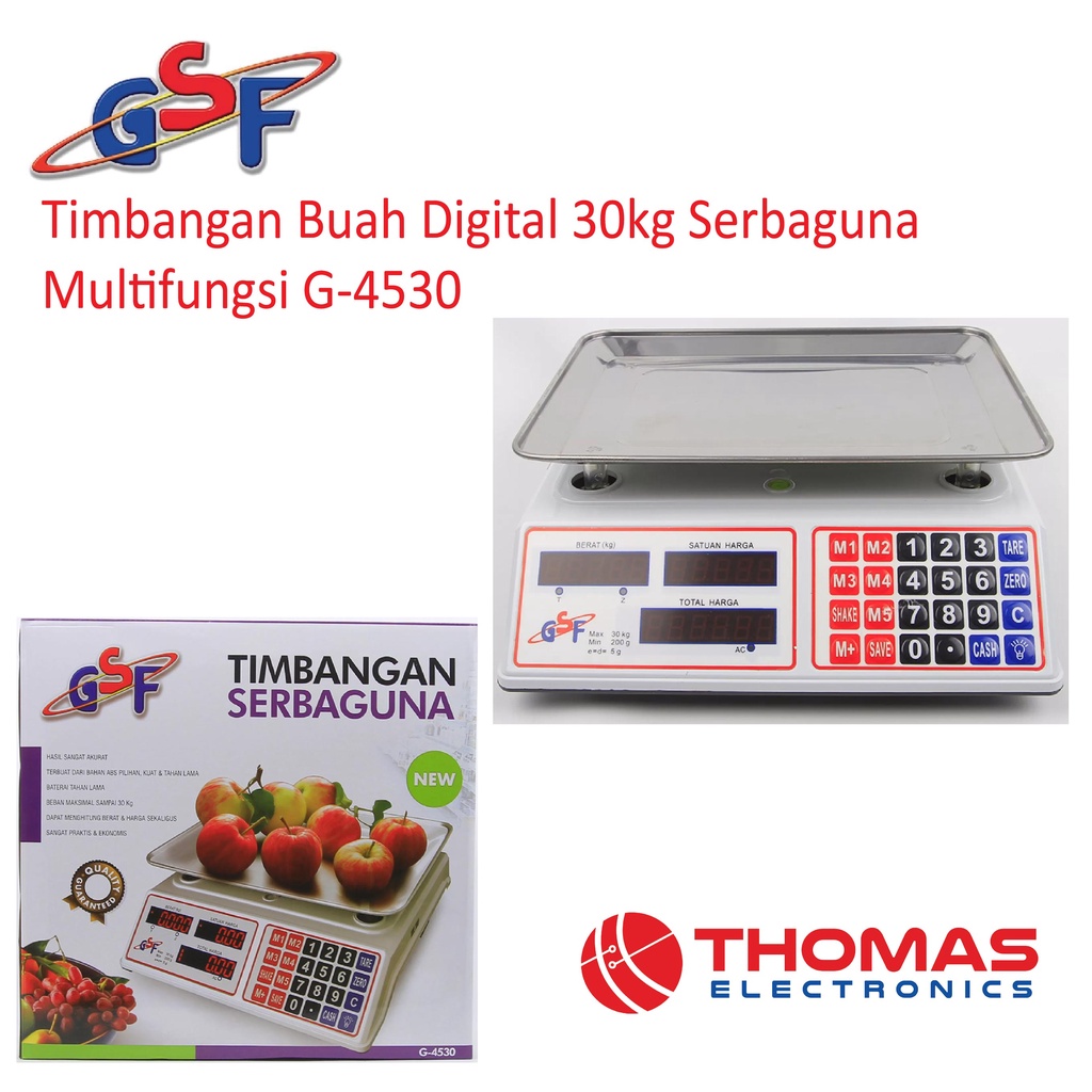 Jual Timbangan Buah Digital 30kg Serbaguna Multifungsi G4530 G 4530