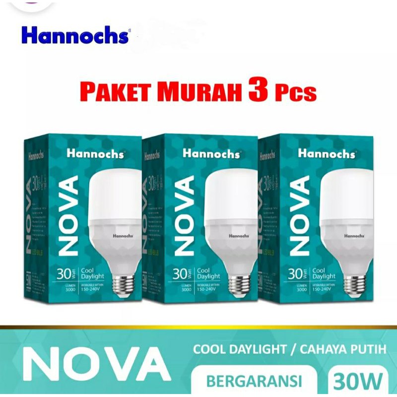 Jual Hannochs Lampu LED Kapsul Nova 30W 3Pcs Putih Cool Day Light