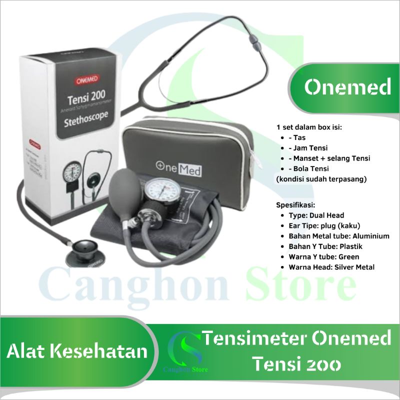 Jual Tensimeter Aneroid Onemed Black Stetoskop Hitam Tensi Onemed