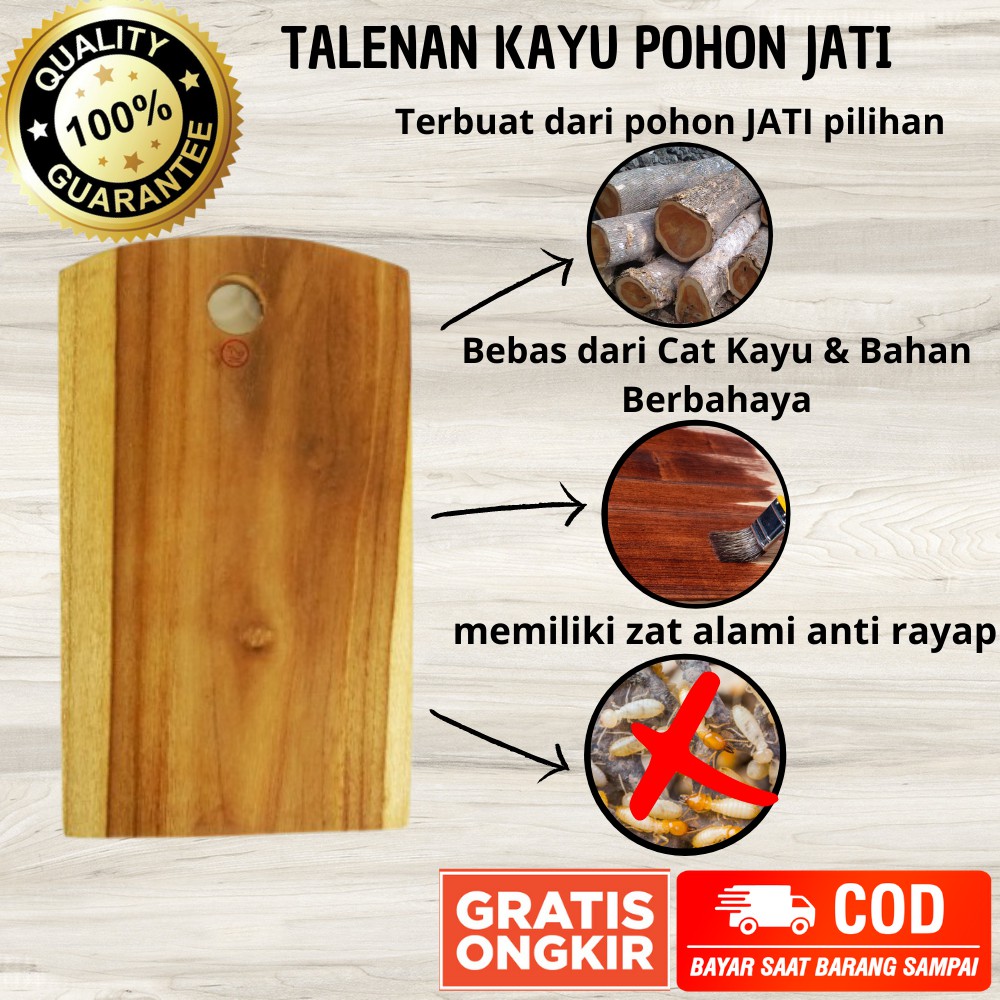 Jual Talenan Telenan Tatakan Alas Kayu Jati Bulat Besar Tebal