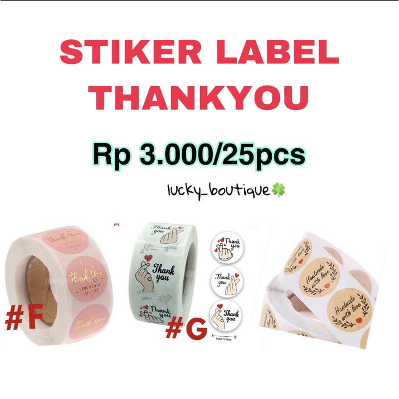 Jual Pcs Label Stiker Thank You Stiker Label Segel Thank You