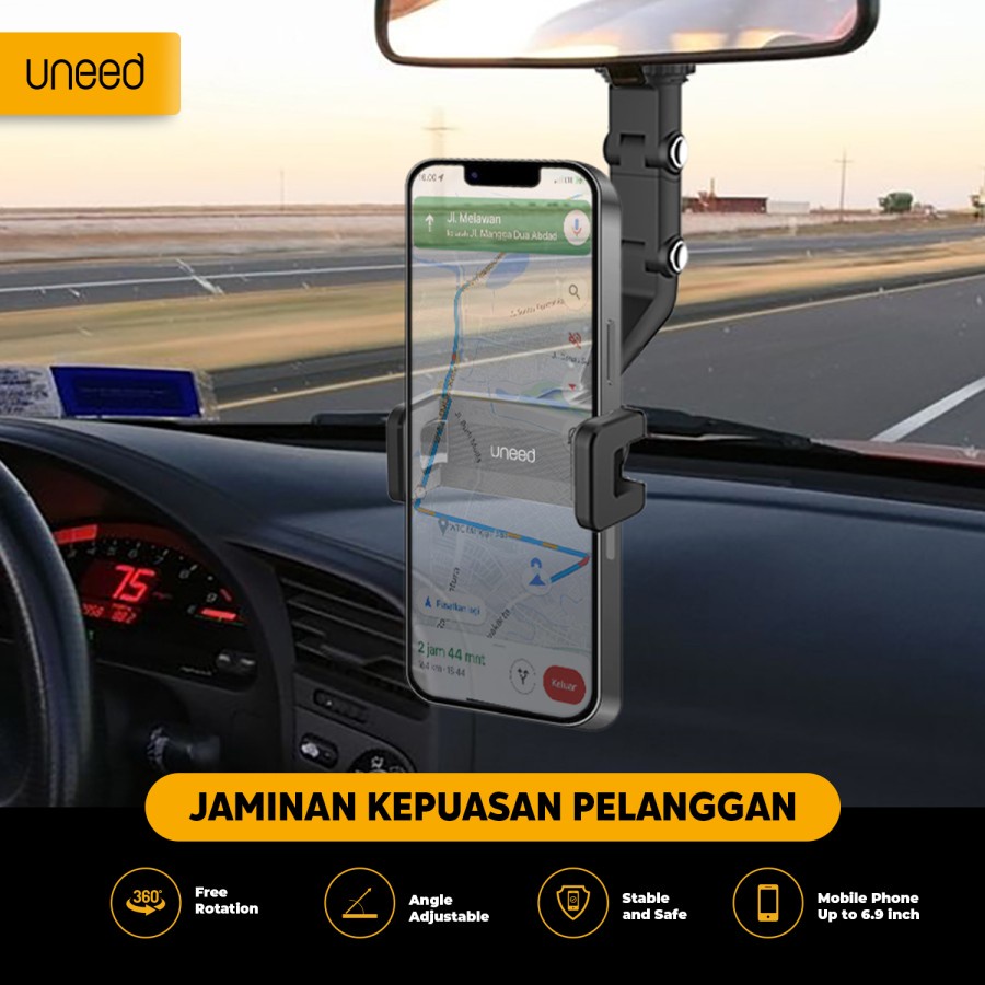 Jual UNEED Car Phone Holder Rearview Mirror Adjustable Universal Holder