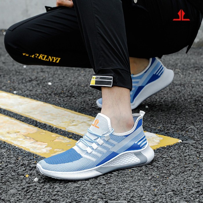 Jual Larocking Vortex Biru Putih Sepatu Sneakers Running Gym Shoes