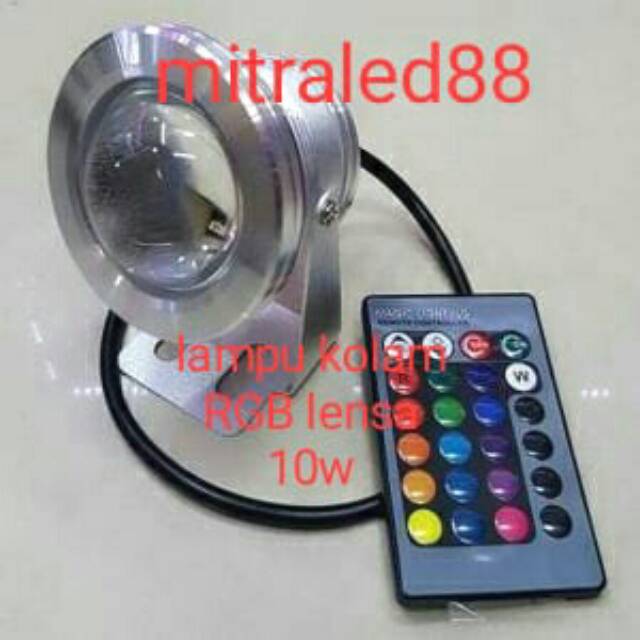 Jual Lampu Kolam Ikan Kolam Renang Air Mancur RGB 10w Remot 12v Led