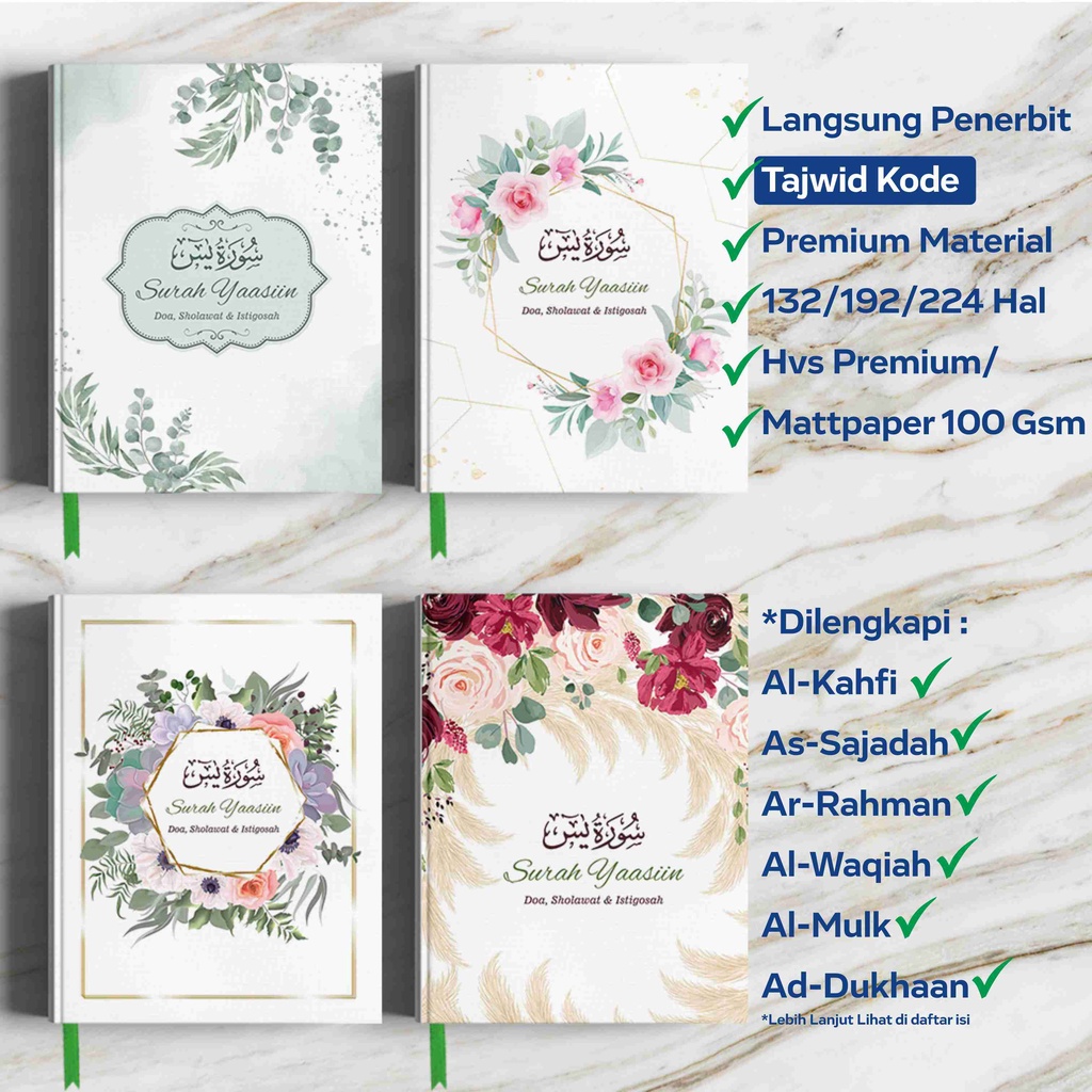 Jual NEW Cetak Buku Yasin Hardcover New Floral Shopee Indonesia