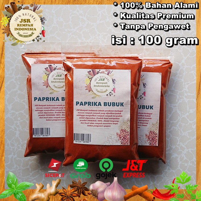 Jual Paprika Bubuk Asli Kualitas Premium Isi 100 Gram Bumbu Dapur JSR