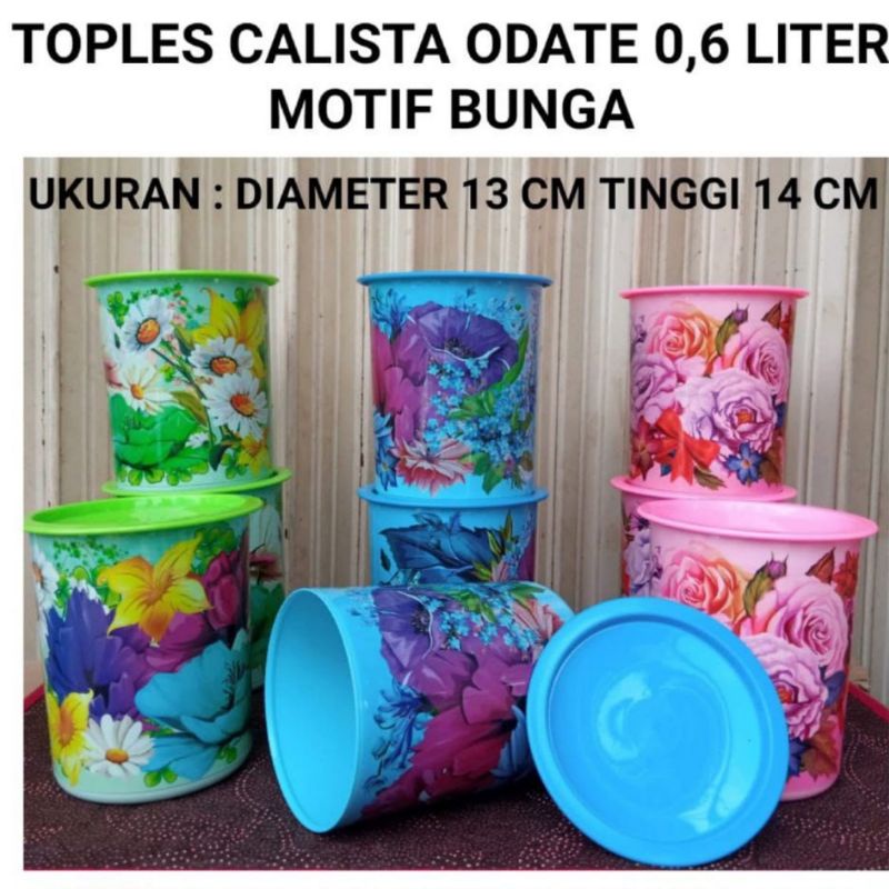 Jual TOPLES CALISTA ODATE MOTIF BUNGA 600 ML Shopee Indonesia