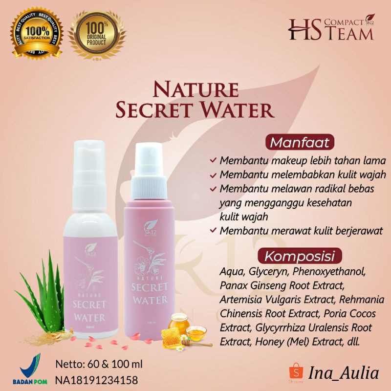 Jual Nature Secret Water Sr12 Kulit Berjerawat Anti Kerutan Makup