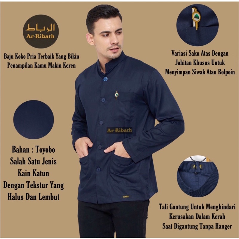 Jual BAJU KOKO POLOS BAJU TAQWA POLOS HABAIB HABIB HAIBAH LENGAN