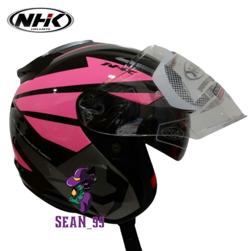 Jual Helm Nhk R Nema Black Pink Double Visor Original Sni Shopee