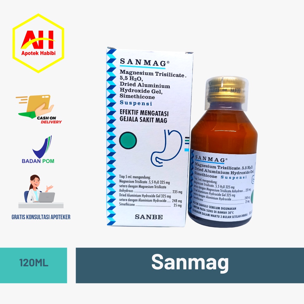 Jual Sanmag Sanmah Sirup Ml Obat Maag Maagh Lambung Kembung Shopee