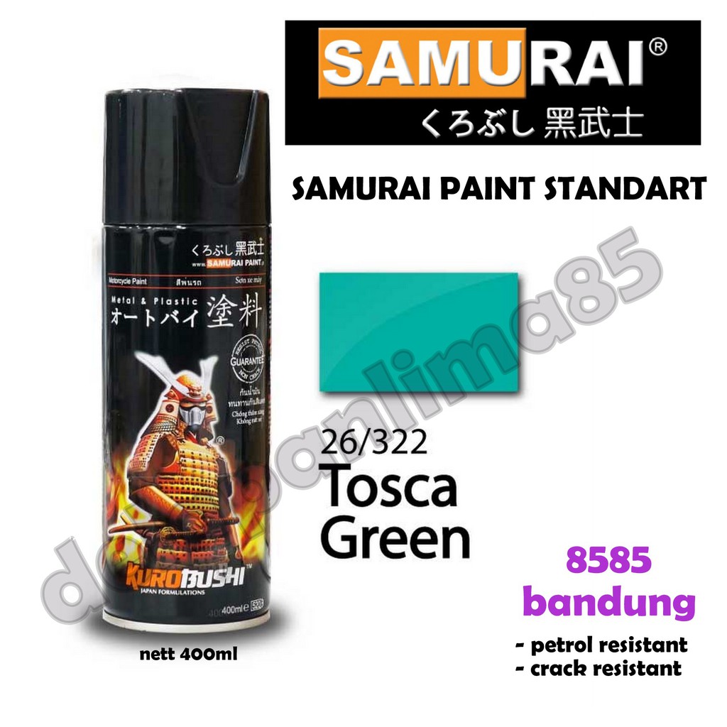 Jual Samurai Paint 322 TOSCA GREEN Toska Biru Tosca Biru Cat Semprot