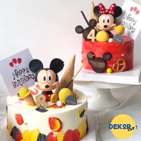 Jual CAKE TOPPER FIGURE MICKEY MOUSE MINNIE MOUSE Hiasan Kue Ulang