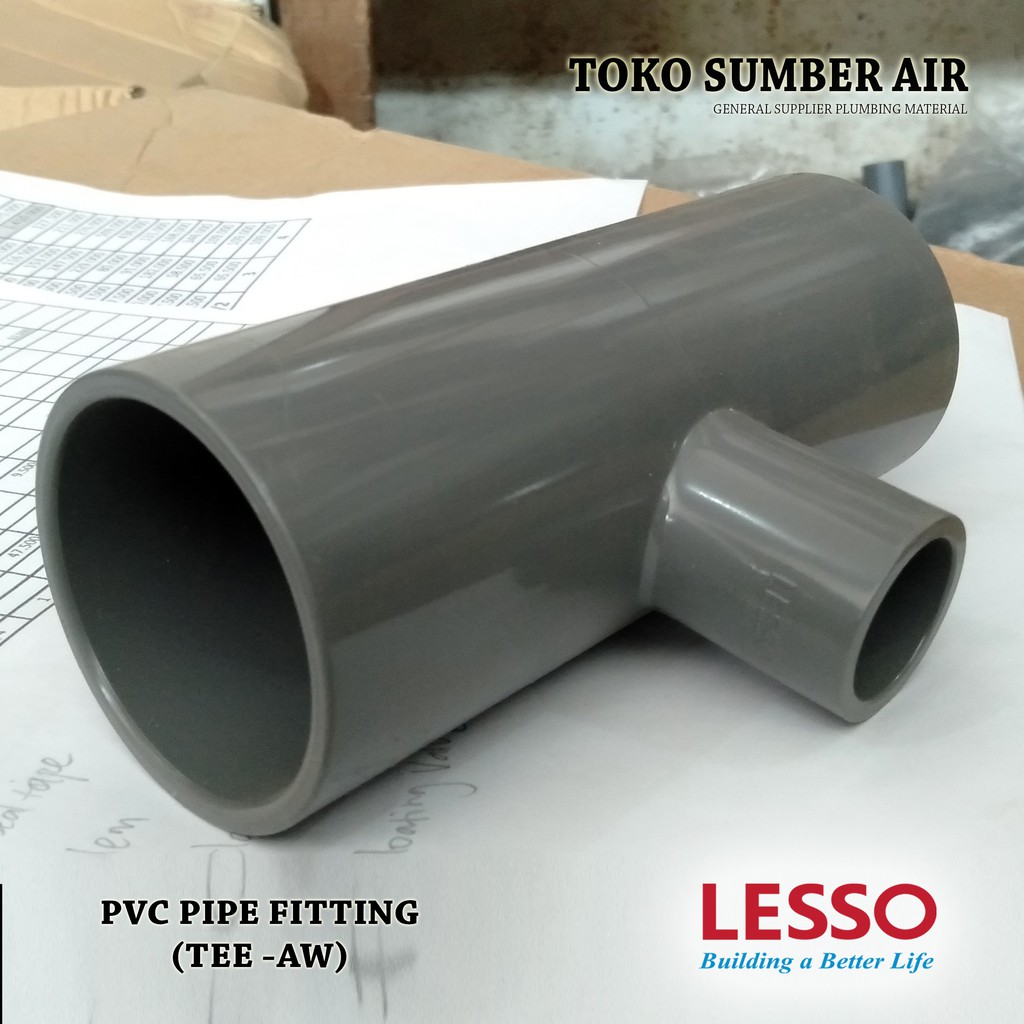 Jual PVC TEE 1 X 1 2 INCH FITTING T AW MERK LESSO Shopee Indonesia