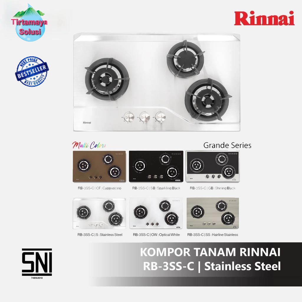 Jual Kompor Tanam 2 Tungku Rinnai RB 3SS C Gas GB SB OW CF SS