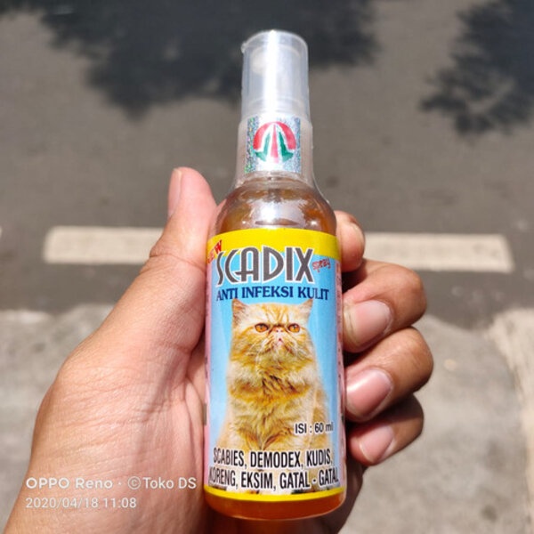 Jual Scadix Cat Spray 60 Ml Obat Scabies Anti Infeksi Kulit Kucing