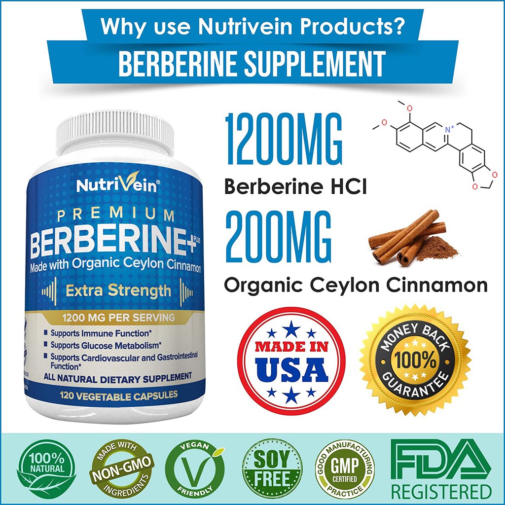 Jual Nutrivein Premium Berberine Hcl Mg Plus Organic Ceylon