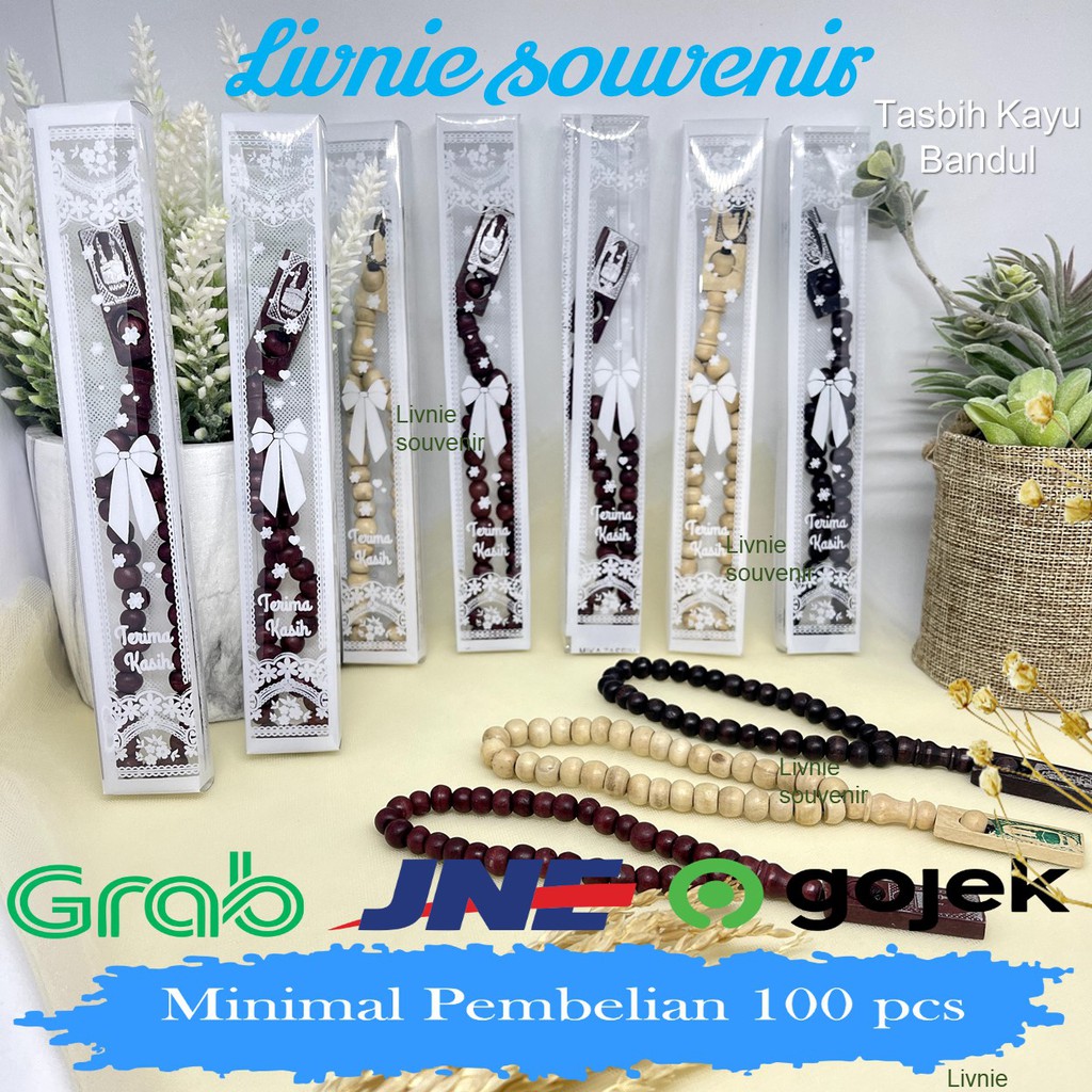 Jual Souvenir Tasbih Kayu Bandul Kemas Mika Panjang Shopee Indonesia