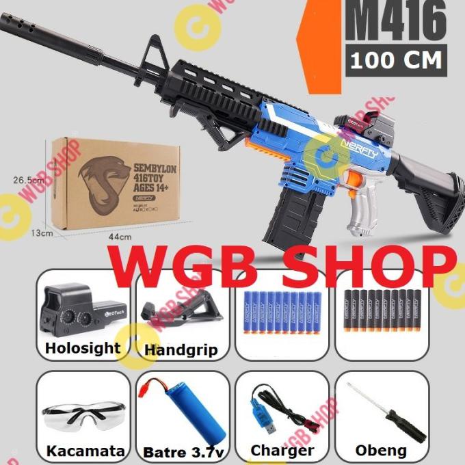 Jual Mainan Tembakan M Model Nerf Gun Soft Bullet Biru Shopee