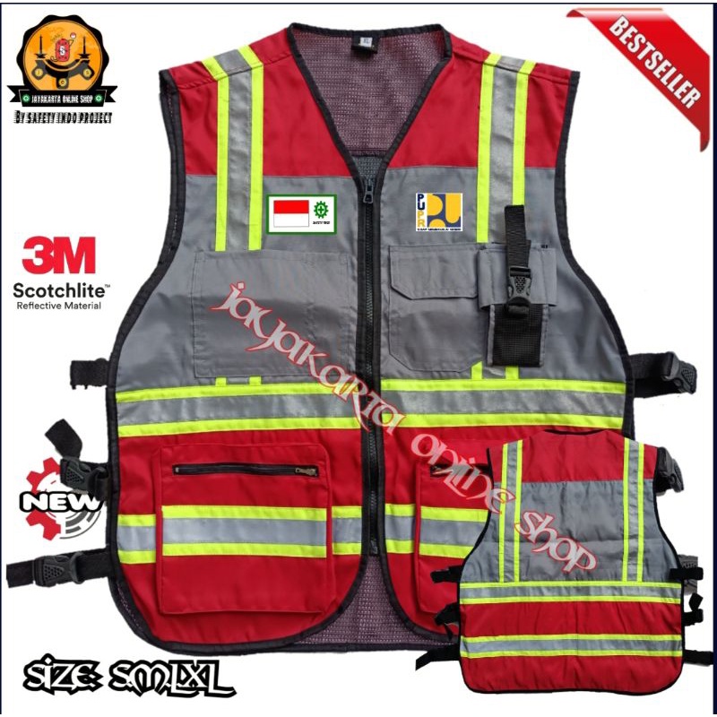 Jual ROMPI SAFETY 3M SCOTLIGHT SAFETY VEST TASLAN ROMPI PROYEK Shopee