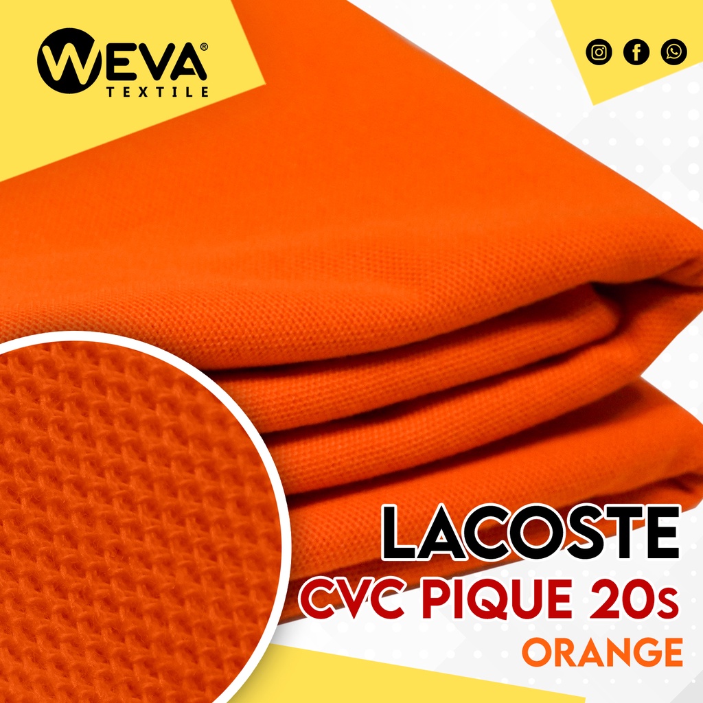 Jual Bahan Kain Kaos Polo Shirt Kain Lacos Pique Cvc S Orange