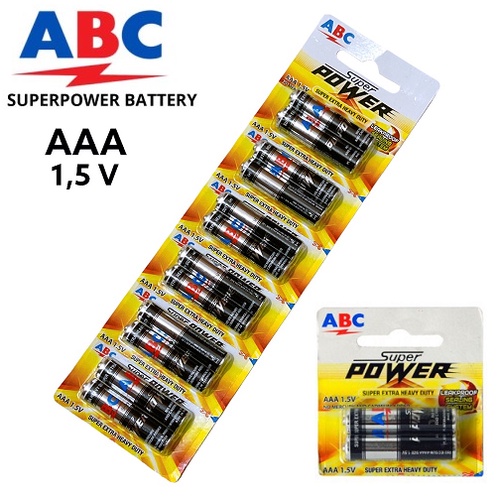 Jual 12pcs Baterai Batterai Battery ABC Super Power Tipe AAA 1 5V