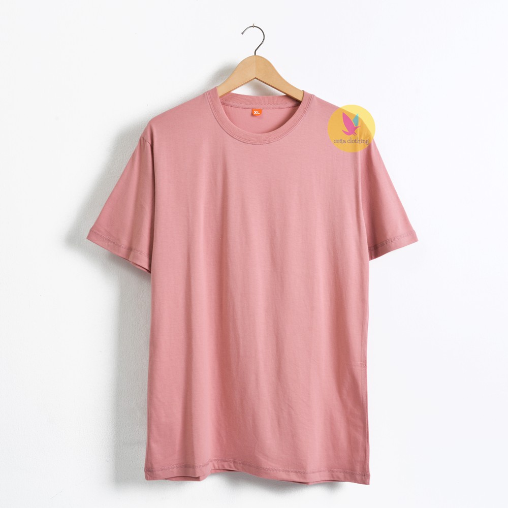 Jual Baju Kaos Polos Pink Dusty Lengan Pendek Cotton Combed S