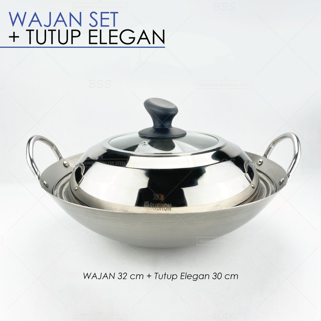 Jual Wajan Penggorengan Stainless Steel Tebal Wok Kuali Goreng 30cm