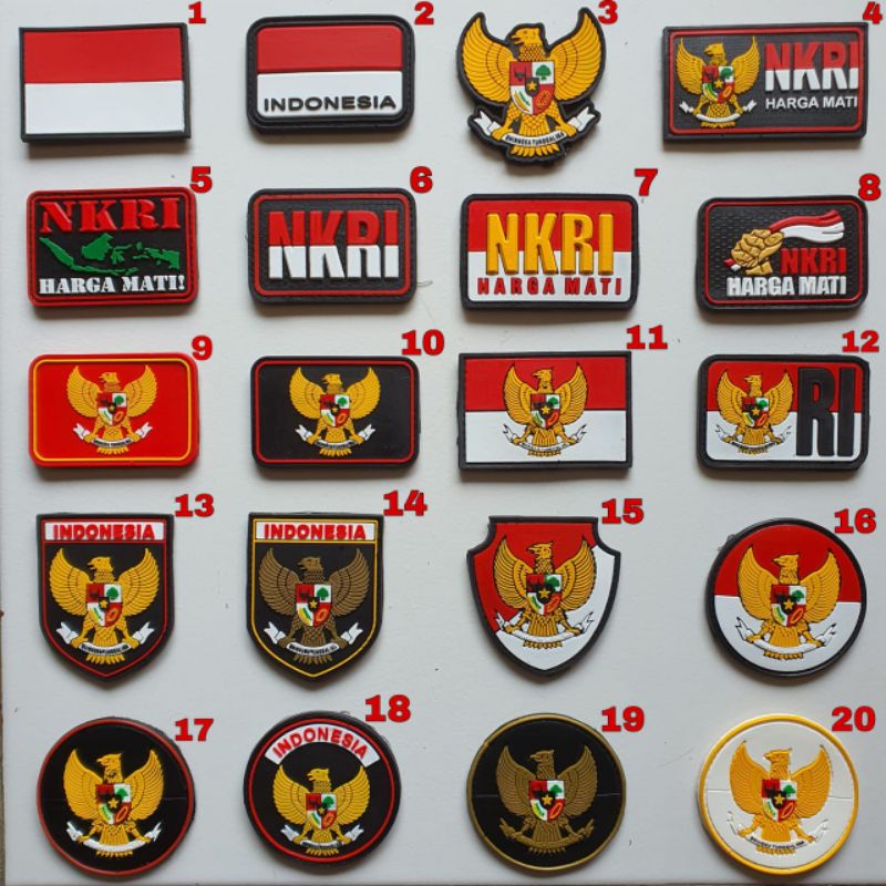 Jual Patch Rubber Logo Bendera Indonesia Merah Putih Tempelan Emblem