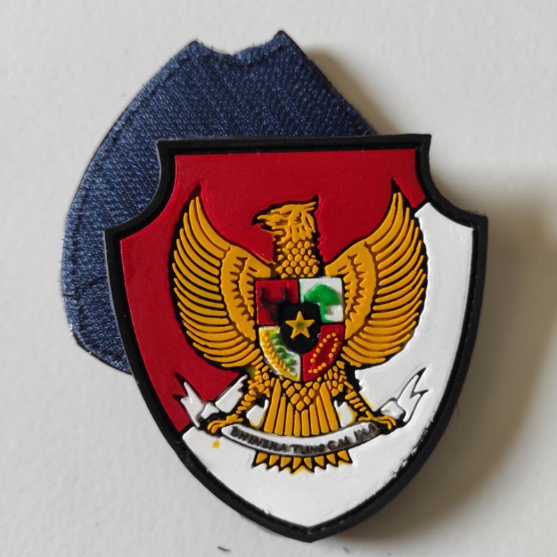 Jual Patch Rubber Logo Garuda Prisai Dasar Merah Putih Tempelan Emblem