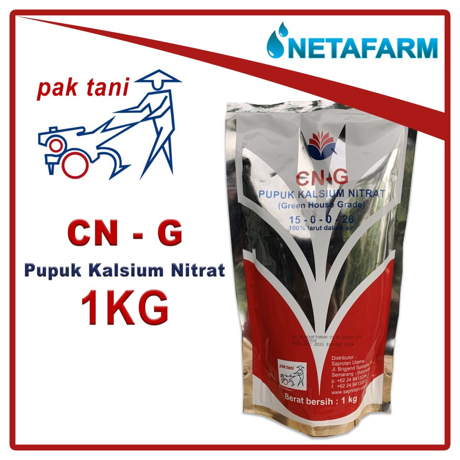 Jual Pupuk Kalsium Nitrat CN G PAK TANI Kemasan Original 1KG Shopee