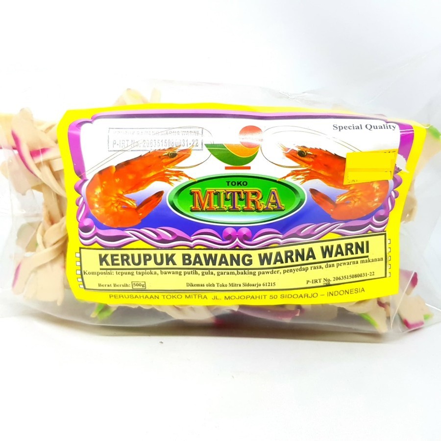 Jual MITRA KERUPUK BAWANG WARNA WARNI 500gr PITA KRUPUK KHAS SIDOARJO