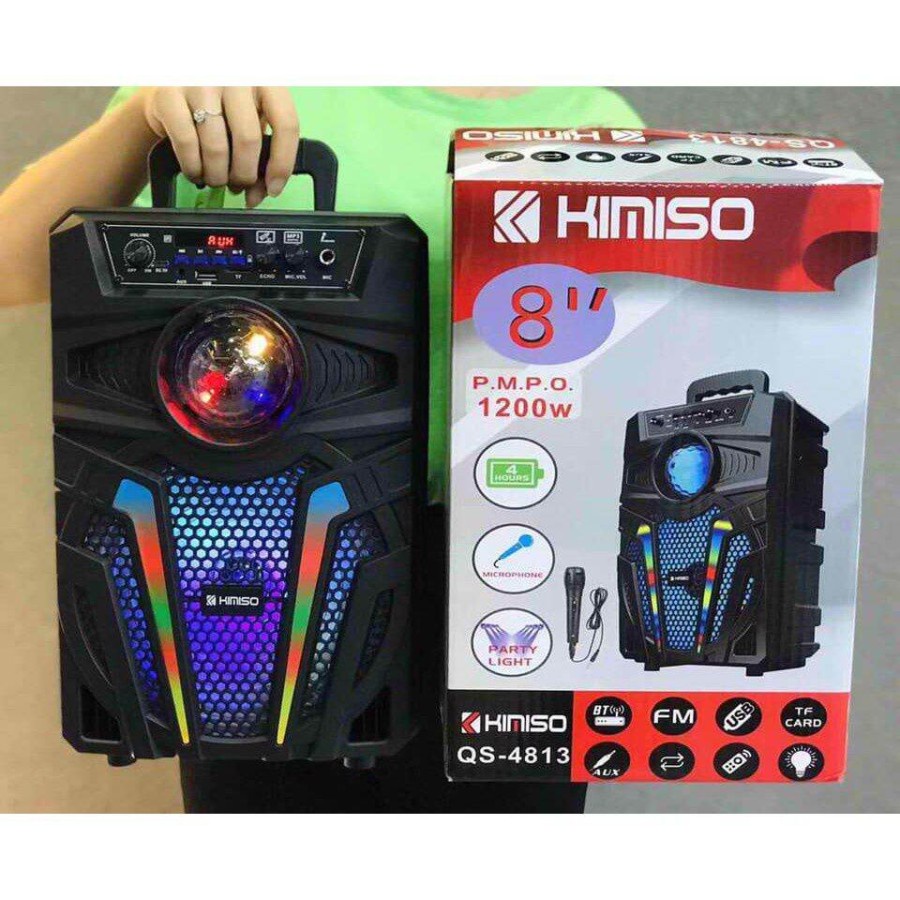 Jual COD SPEAKER WIRELESS BLUETOOTH KARAOKE 8 8 INCH KIMISO QS 4813