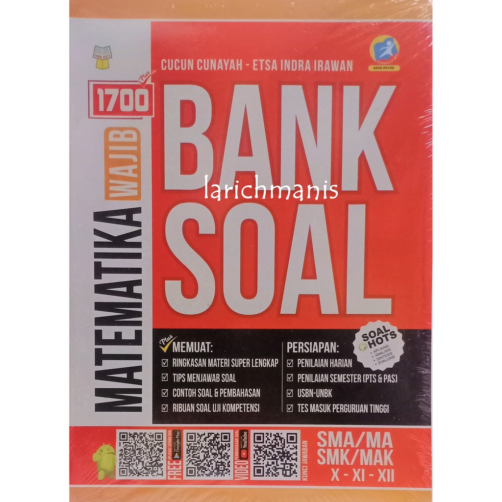 Jual Buku Bank Soal Wajib Matematika Sma Ma Smk Mak Kelas X Xi Xii