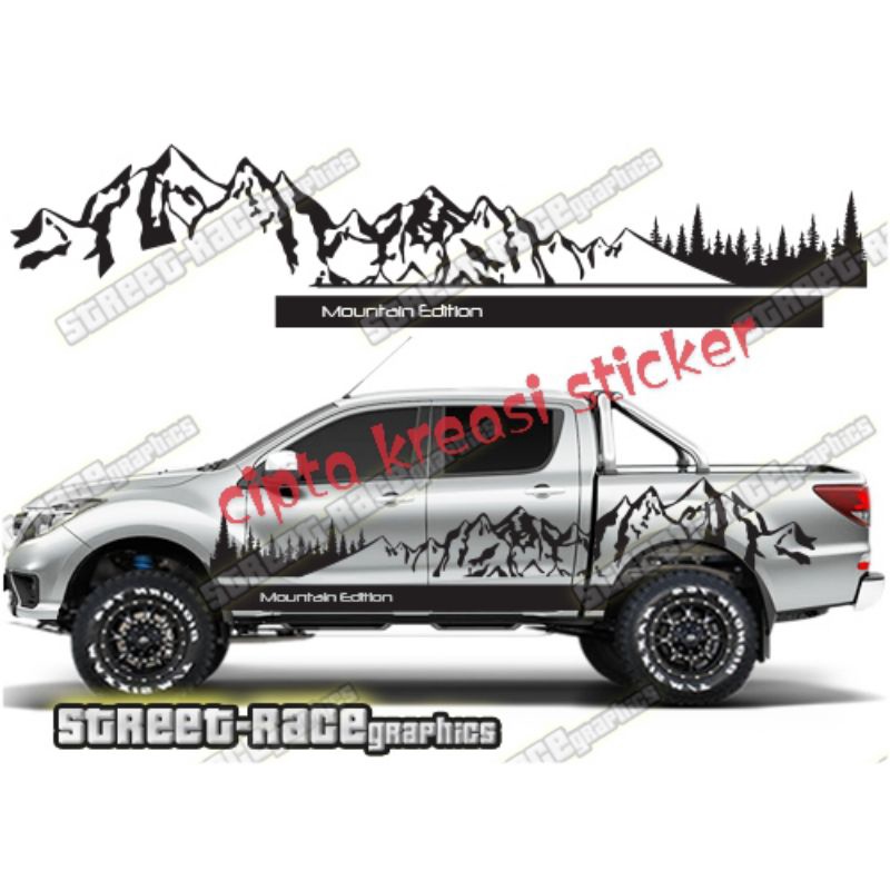 Jual Stiker Mobil Gunung Rangger Raptor Masda Triton Hilux Navara