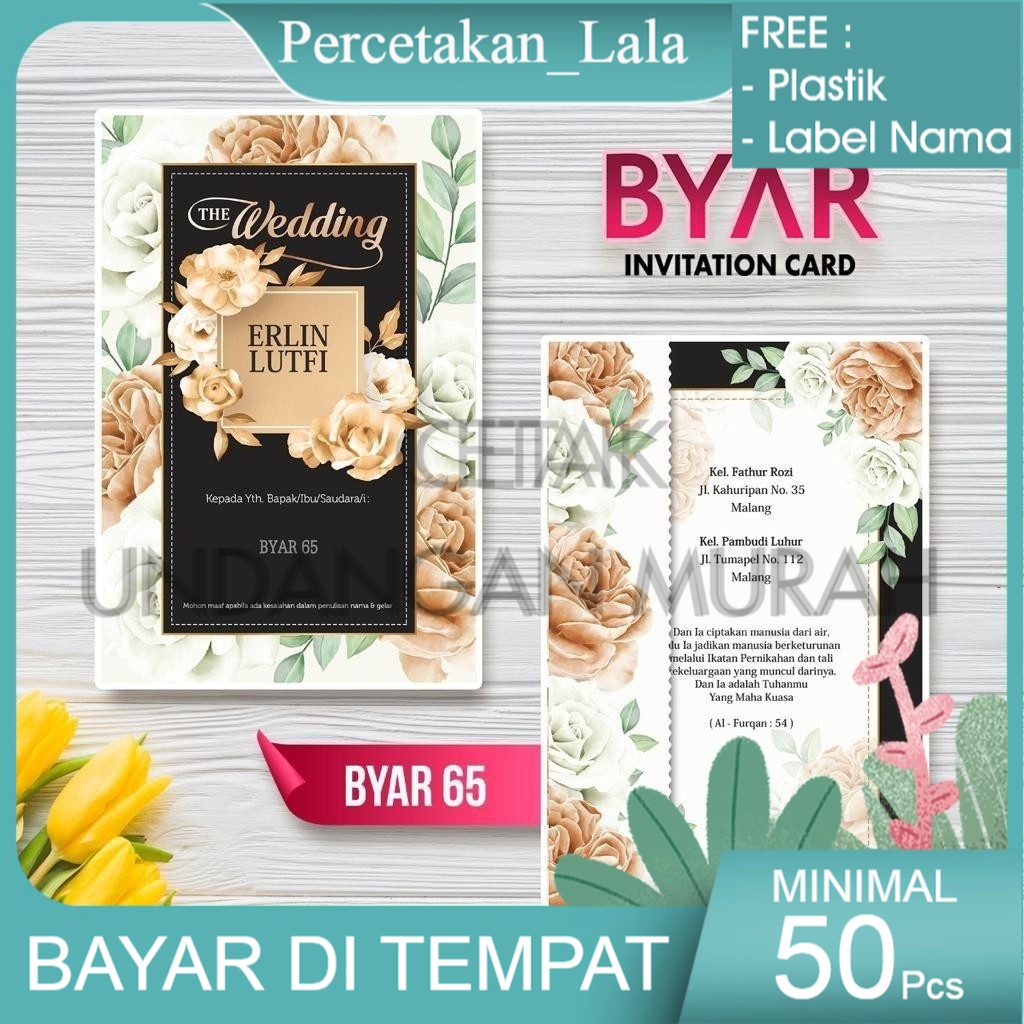 Jual Undangan Pernikahan Aesthetic Seri Byar Terbaru Harga Murah