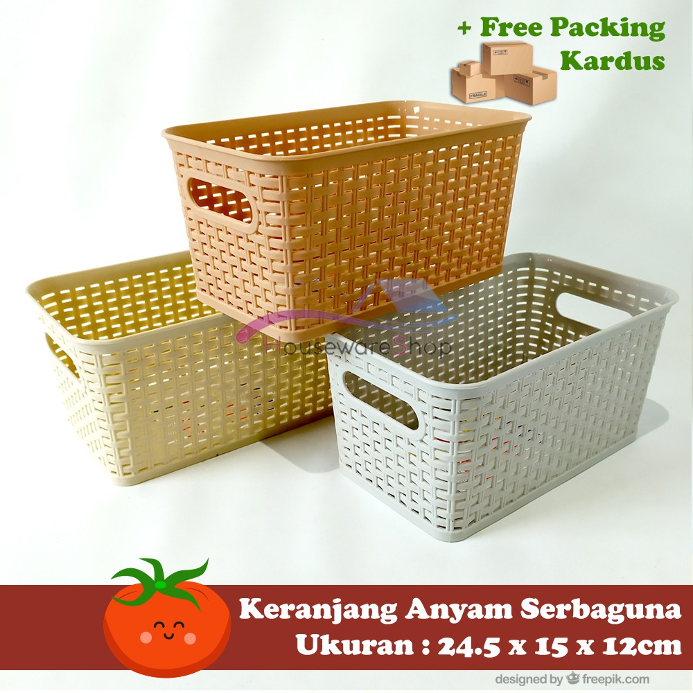 Jual Keranjang Storage Box Serbaguna Anyam Manhattan BK282 24 5CM