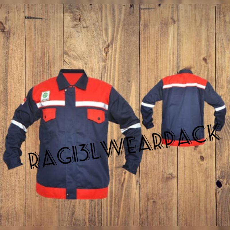 Jual Wearpack Safety Kemeja Kerja Semi Jaket Warna Biru Dongker