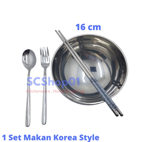 Jual Set Alat Makan Korea Stainless Sendok Garpu Sumpit Korea