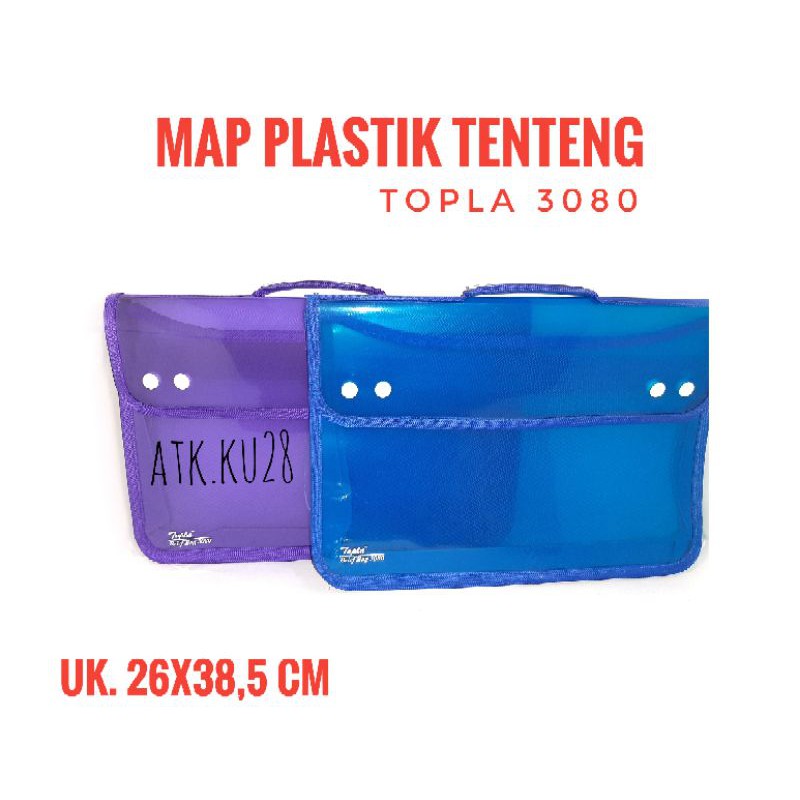 Jual Map Plastik Kancing Tenteng Folio TOPLA 3080 Zipper Kancing