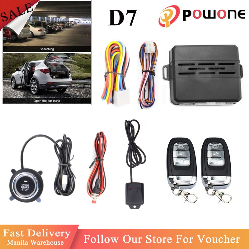 Jual D7 C3 Auto Car One Start Stop Engine Alarm Mobil Keyless Entry