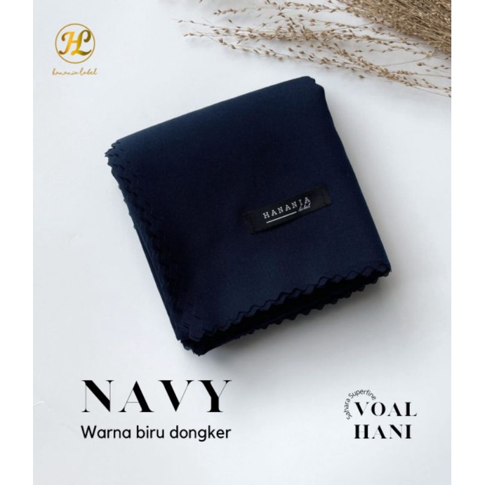 Jual Hanania Label Hani Voal Sahara Superfine Biru Navy Crown Copen