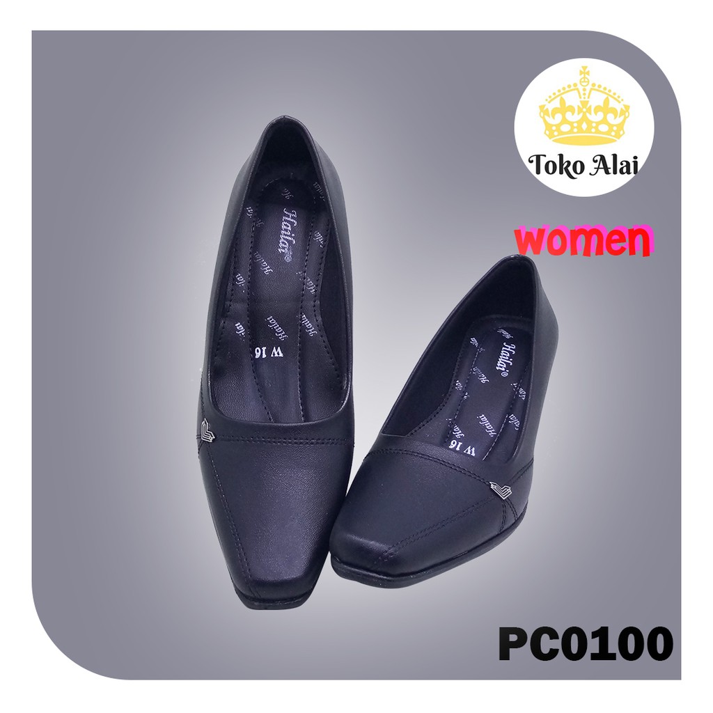 Jual Aline Sepatu Pantofel Wanita Flat Hitam Polos Formal Guru Sekolah